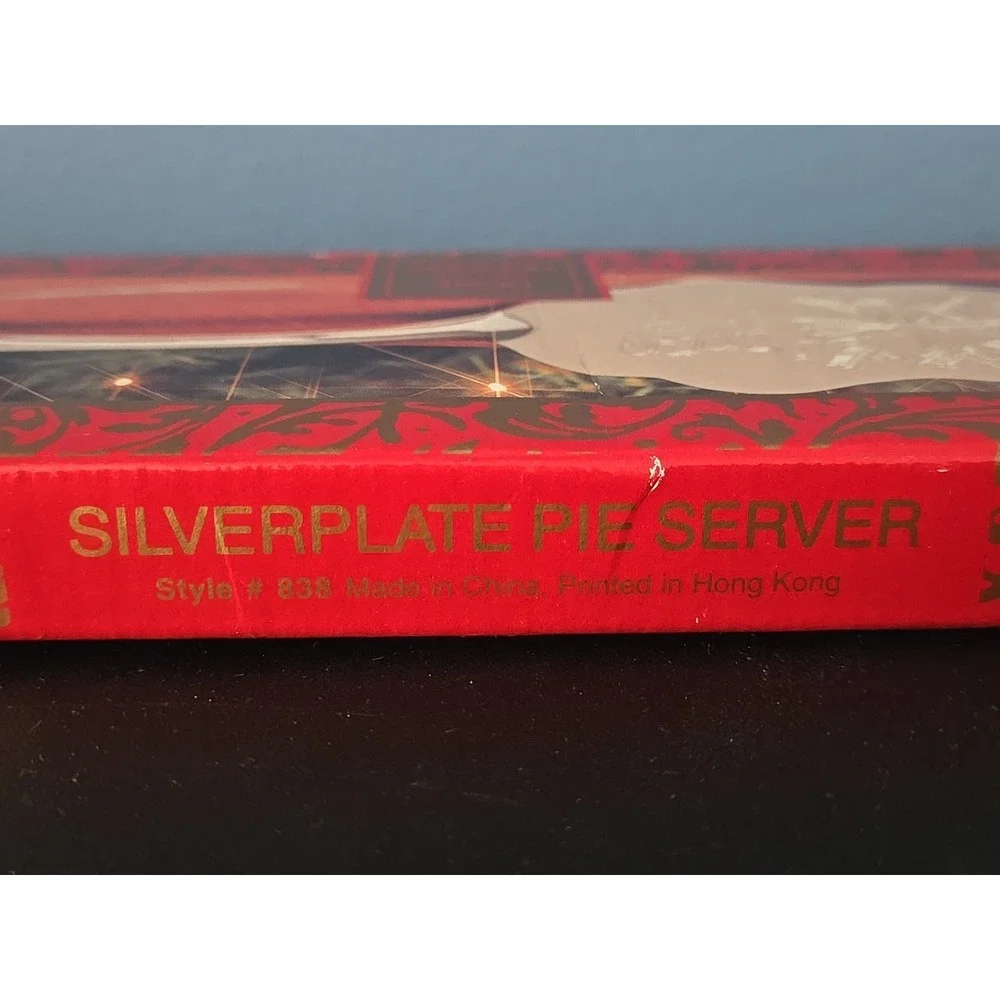 Vintage Silver Plated‎ Pie Server Christmas Greetings Home for the Holidays NEW